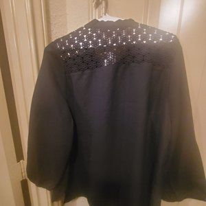 Black Lace Top w/Tie